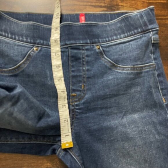 SPANX DISTRESSED SKINNY JEAN tummy control shaping pull on medium wash Small - Picture 12 of 13